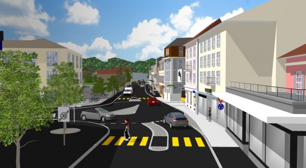 vue en 3D du giratoire du creugenat à porrentruy